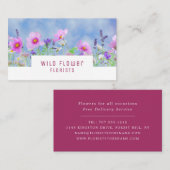 Wild Pink Floral, Floristry Visitenkarte (Vorne/Hinten)
