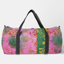 Wild Pink Green Damask Grunge - Duffel Bag Duffle Bag