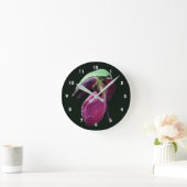 Wild Pink Lady Slipper Flower Runde Wanduhr (Zuhause)