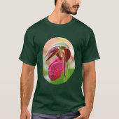 Wild Pink Lady Slipper Orchid Blume T-Shirt (Vorderseite)
