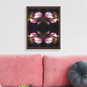 Wild Pink Lady Slipper Orchid Pair Abstrakt Leinwanddruck (Insitu (Wohnzimmer))