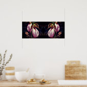 Wild Pink Lady Slipper Orchid Pair Mirror Poster (Küche)
