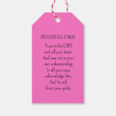 Wild Pink Rose Foto Vertrauen in die Lord Bible Ve Geschenkanhänger (Rückseite)