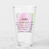 Wild Pink Rose Foto Vertrauen in die Lord Bible Ve Glas (Rückseite)