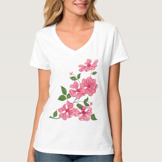 Wild Pink Rose T-Shirt (Vorderseite)