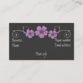"Wild Pink Roses Chalkboard Business Card" Visitenkarte
