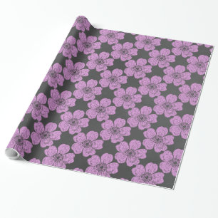 Wild Pink Roses Chalkboard Geschenkpapier