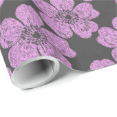 Wild Pink Roses Chalkboard Geschenkpapier (Rolleneckpunkt)