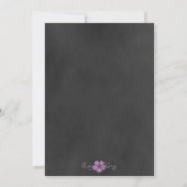Wild Pink Roses Chalkboard Hochzeit Einladung (Rückseite)