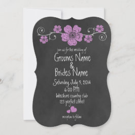 Wild Pink Roses Chalkboard Hochzeit Einladung
