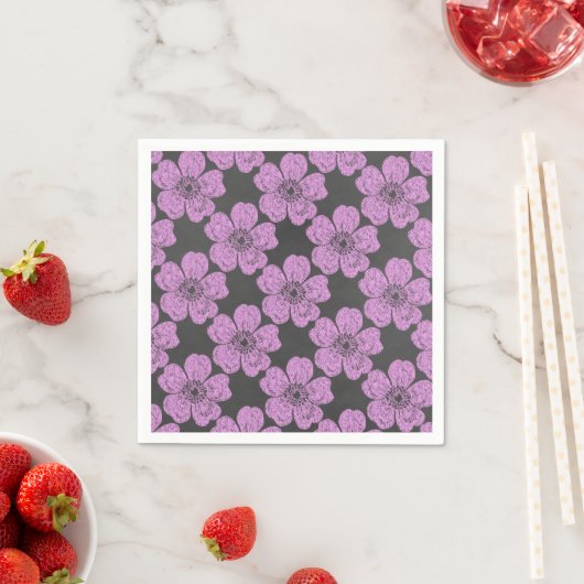 Wild Pink Roses Chalkboard Serviette (Beispiel)