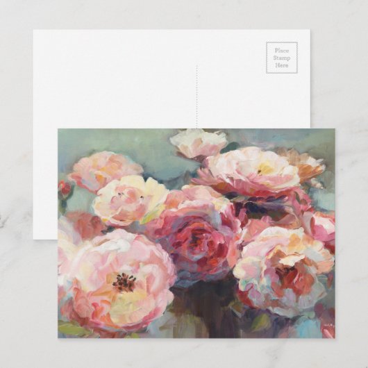 Wild Pink Roses Postkarte (Vorne/Hinten)