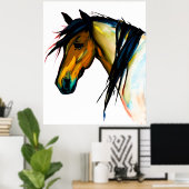 Wild Pony | Aquarellpferd Poster (Heimbüro)