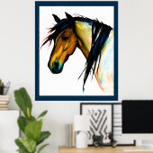 Wild Pony | Aquarellpferd Poster (Heimbüro)