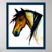 Wild Pony | Aquarellpferd Poster (Vorne)