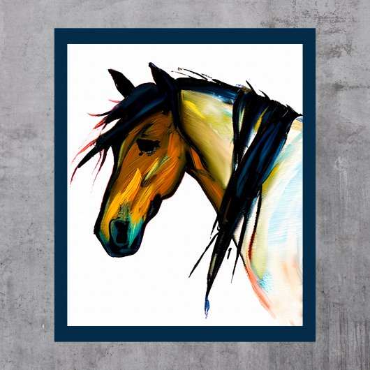 Wild Pony | Aquarellpferd Poster