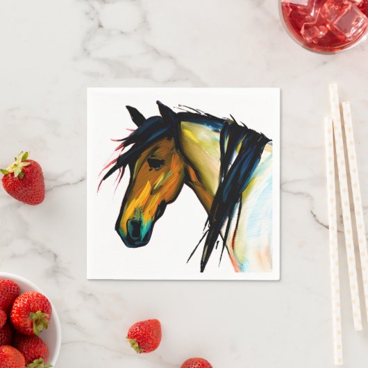 Wild Pony | Aquarellpferd Serviette (Beispiel)