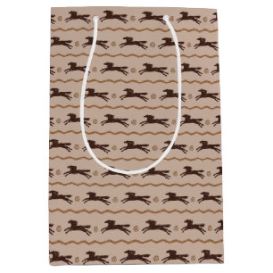 Wild Pony Galloping Pferd auf Tan für Pferde Lover Mittlere Geschenktüte