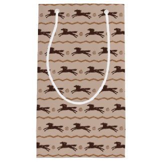 Wild Pony Galloping Pferd auf Tan Kleine Geschenktüte