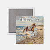Wild Pony in Chincoteague Island Virginia Travel Magnet (Vorderseite/Rückseite)