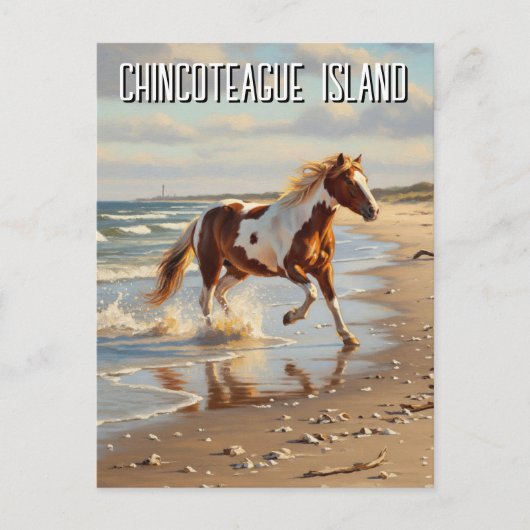 Wild Pony in Chincoteague Island Virginia Travel Postkarte (Vorderseite)