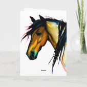 Wild Pony | Watercolor Horse Happy Birthday Karte (Rückseite)
