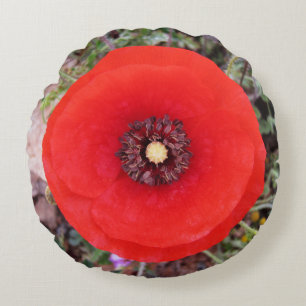 Wild Poppy Rundes Kissen