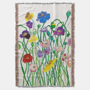 Wild Poppy Throw Decke