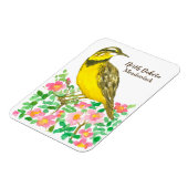 Wild Prairie Rose Meadowlark North Dakota Magnet (Linke Seite)