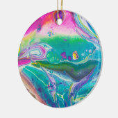 Wild Psychedelic Acrylic Pour Art Keramik Ornament (Links)