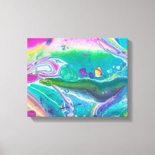 Wild Psychedelic Acrylic Pour Art Leinwanddruck