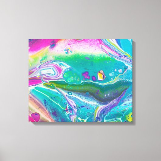 Wild Psychedelic Acrylic Pour Art Leinwanddruck (Vorderseite)