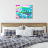 Wild Psychedelic Acrylic Pour Art Leinwanddruck (Insitu (Schlafzimmer))