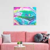 Wild Psychedelic Acrylic Pour Art Leinwanddruck (Insitu (Wohnzimmer))
