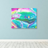 Wild Psychedelic Acrylic Pour Art Leinwanddruck (Insitu (Holzboden))