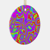 Wild Psychedelic Liquid Colors Keramik Ornament (Rechts)