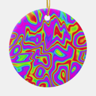 Wild Psychedelic Liquid Colors Keramik Ornament