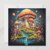 Wild Psychedelic Mushroom Forest Art Karte (Vorderseite)