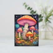 Wild psychedelische Pilze nach Mitternacht Postkarte (Stehend Vorderseite)