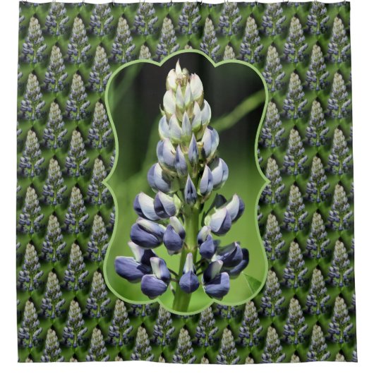 Wild Purple Lupine Floral Nature Pattern Duschvorhang (Vorderseite)