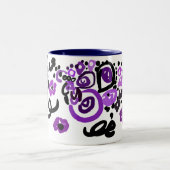 Wild Purple Peacock Zweifarbige Tasse (Mittel)