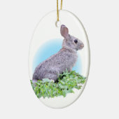 Wild Rabbit Keramik Ornament (Links)