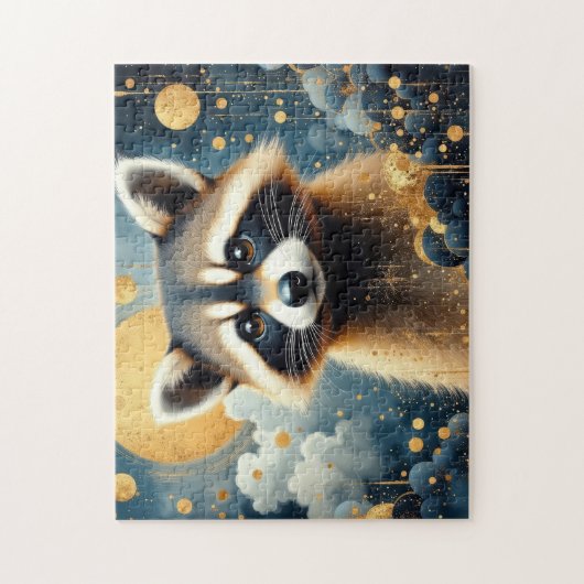 Wild Raccoon painted Puzzle (Vertikal)