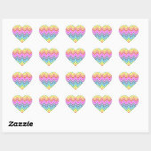 Wild-Rainbow-Zickzack Muster Herz-Aufkleber (Blatt)