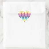 Wild-Rainbow-Zickzack Muster Herz-Aufkleber (Tasche)