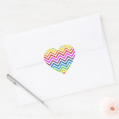 Wild-Rainbow-Zickzack Muster Herz-Aufkleber (Umschlag)