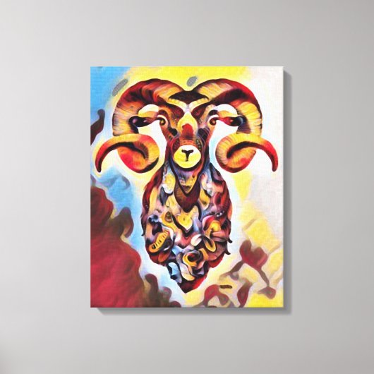 Wild Ram Art Canvas Print Leinwanddruck (Vorderseite)