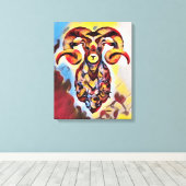 Wild Ram Art Canvas Print Leinwanddruck (Insitu (Holzboden))