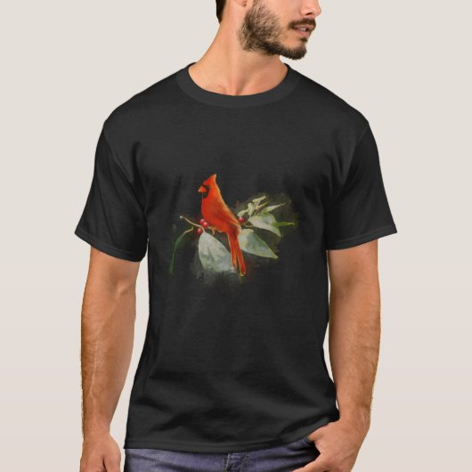 Wild Red Kardinal Bird T-Shirt (Vorderseite)