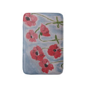 Wild Red Poppies Bath Mat Badematte (Vorderseite Vertikal)